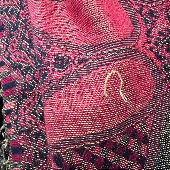 PASHMINA Silk Blend Oversize Paisley Wrap / Scarf